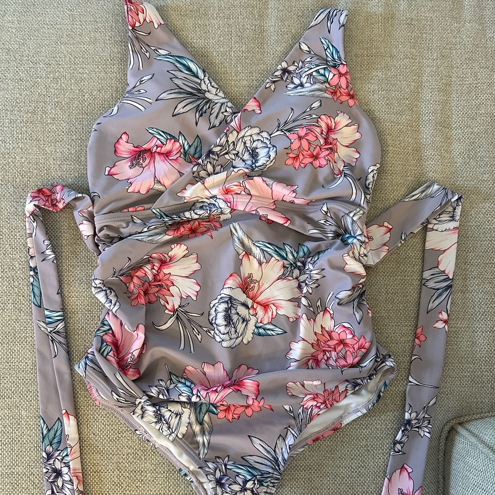 Pink blush size medium maternity one piece bayhing suit.